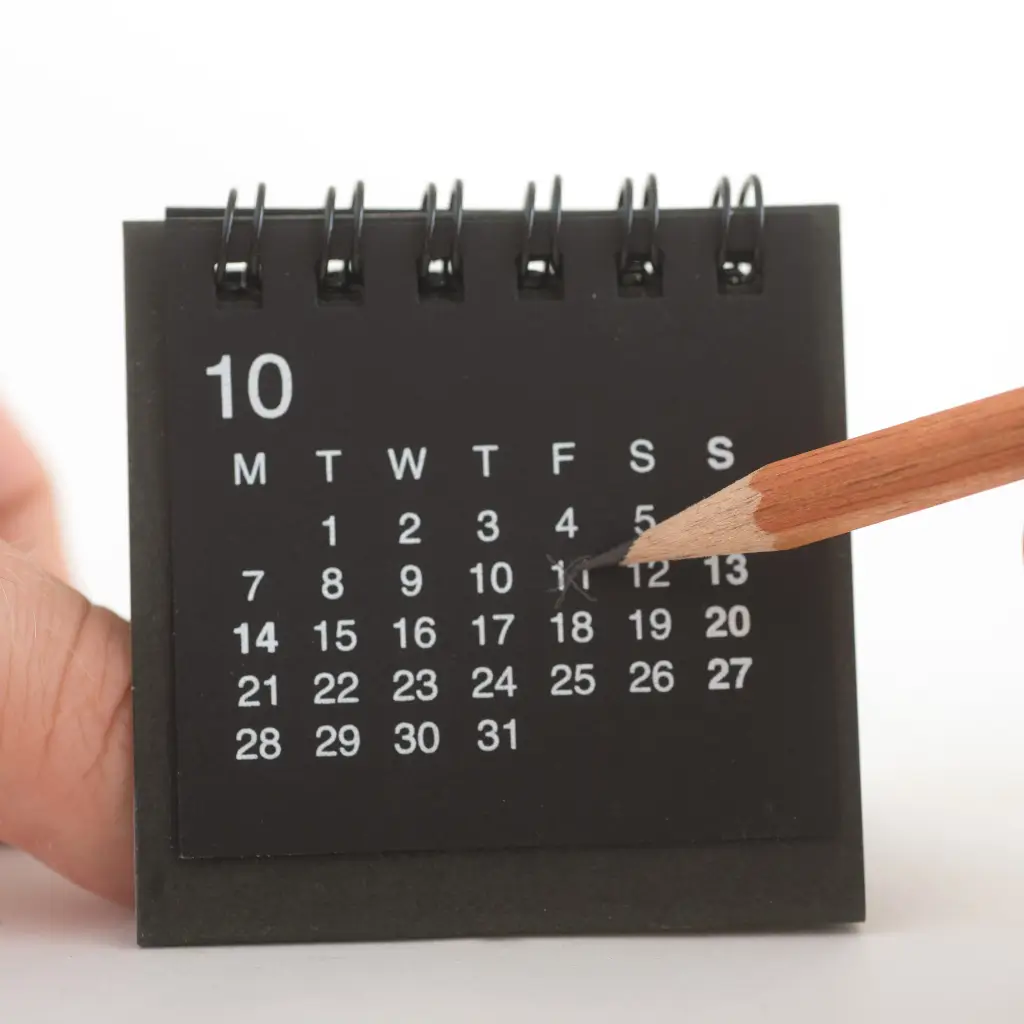A image of a calender showing how Wilmer Health can help avoid delays in arranging the apostille process for a Spanish Visa Medical Ceritifcate issued by UK medical doctors