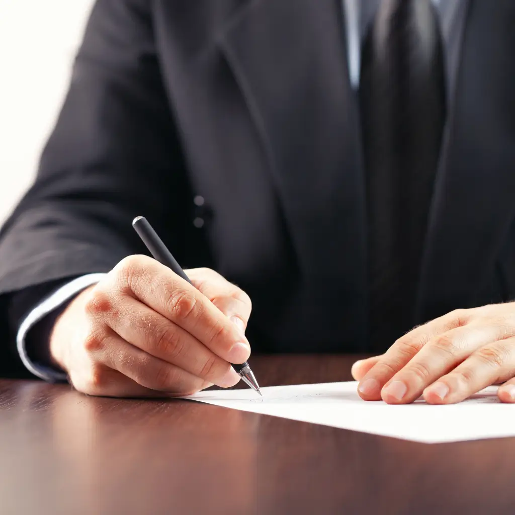A UK registered doctor from Wilmer Health signing using a wet ink signature on a Spanish Visa Medical Certificate.