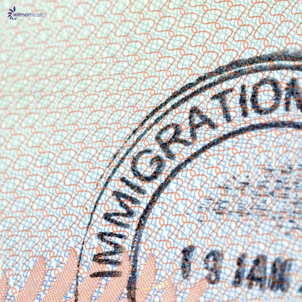 FCDO stamp for a Doctor at Wilmer Health issuing a Spanish Visa Medical Certificate.
