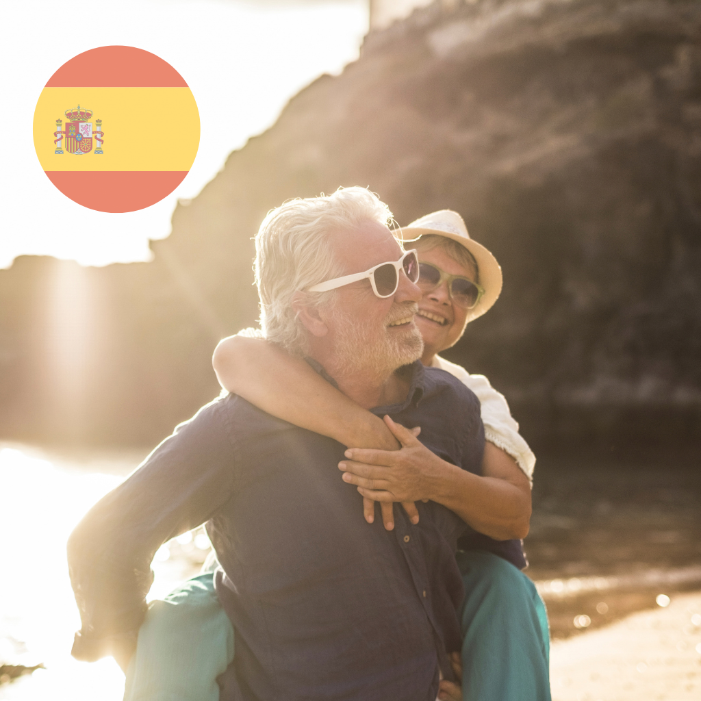 A man and women in Spain after taking retirement in the UK and getting their medical certificate from Wilmer Health