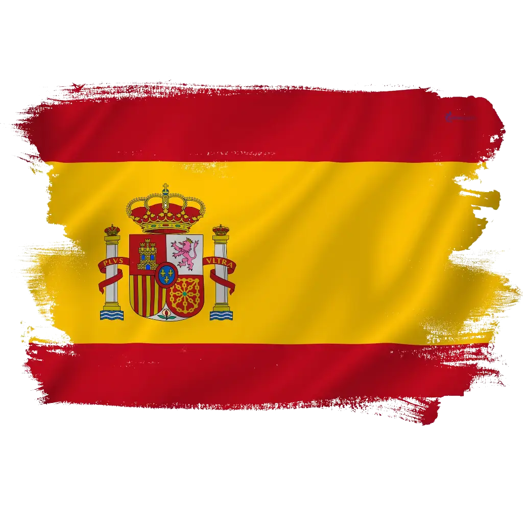 A Spanish flag in the context of the Apostille and Translation service provided by Wilmer Health for Spanish Visa documents.